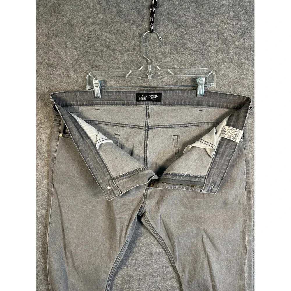 Public Record Mens Gray Slim Fit Stretch Denim Jeans 40W x‎ 30L RN149158